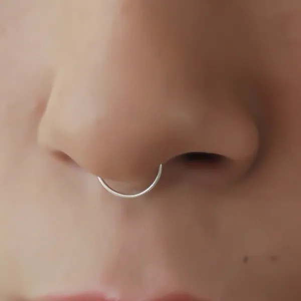 Fake Septum Ring 316L Chirurgenstahl Tribal Fake Faux Clip on Nose Hoop Ring Körperschmuck Piercing Unisex