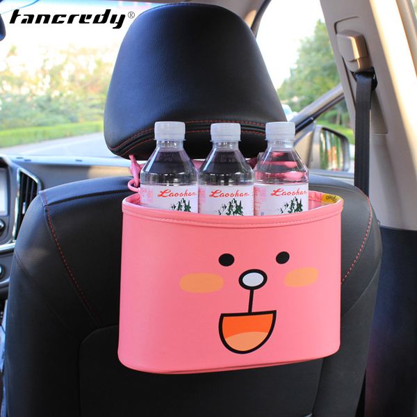 

cartoon car garbage can car trash can pu leather auto seat back storage bag organizer pocket automobiles interior accessories