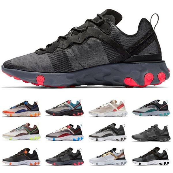 

2019 react element 87 undercaver 55 men women running shoes mens trainer designer sneakers sports black white red desert sand size 5.5-11