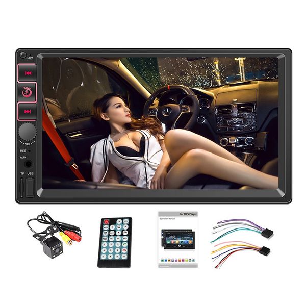 

car radio mp5 player 2 dual din 7054 mirror link usb 7 inch press screen multimedia player mp5 with bluetooth fm/aux in rear vie