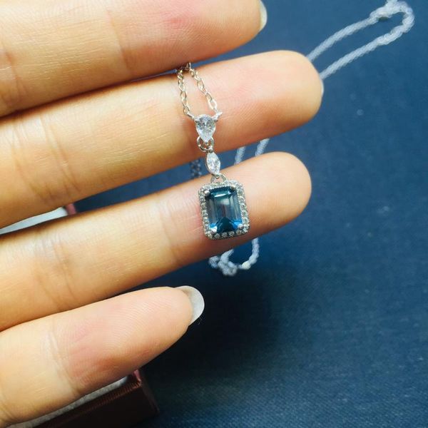 

lanzyo 925 sterling silver london blue z pendants oval fashion gift pendant fine jewelry send necklac trendy z050706agb
