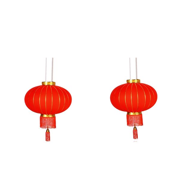 

2pcs flocking red lanterns spring festival decor diy craft lucky ornament l