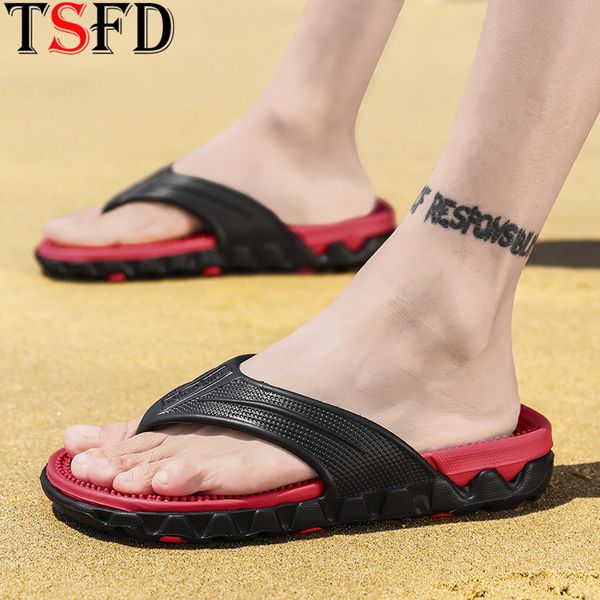 

foot massage flip flops indoor anti slip bathroom home slippers simple leisure men's flip-flops casual men shoe pool sandals y23, Black