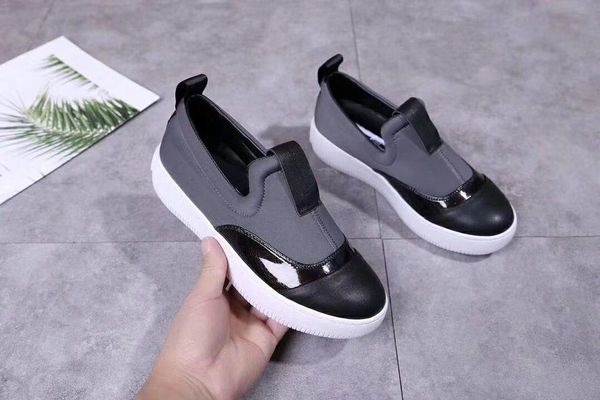 

2019 new spring style layer cowhide leather flat with women's single shoes flat round head casual sneakers35-41 06, Black