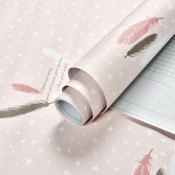 

60cmx1m прекрасный мультфильм самоклеящийся рулон обоев теплые и сладкие обои для детской комнаты розовый и синий водонепроницаемый стикер п