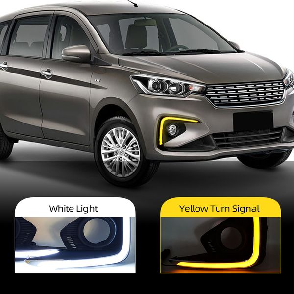 

1 set 12v led daytime running light for suzuki ertiga 2018 2019 drl fog lamp cover headlamp yellow turn signal