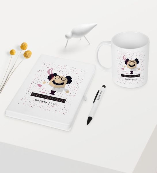 

personalized chemistry teacher themed white notebook pen mug set-3 other dinnerware