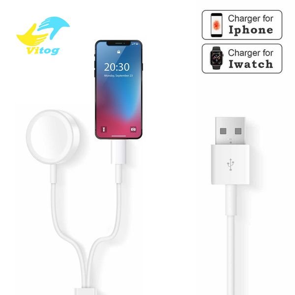 

2 in 1 magnetic wirele charger for apple watch erie 1 2 3 4 u b charging cable for iphone 6 6 7 8 x xr max