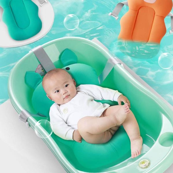 

newborn baby shower safety bath seat pillow security portable air cushion children bed infant baby bath pad non-slip bathtub mat