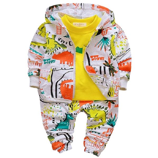 

new spring autumn baby boy's girl's clothing sets cartoon pullover set fashion kid 3pic suits set kids casual wear 6-24 months, White
