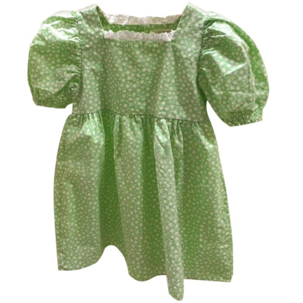 

2020 summer cotton puff sleeve printed floral dress small fresh kids children princess dress a-line, Red;yellow