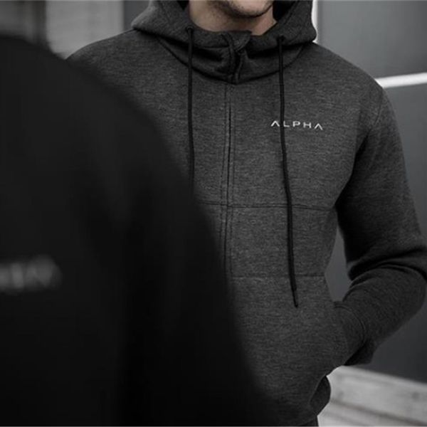 

100% cotton men's hoodie sweatshirt, Black