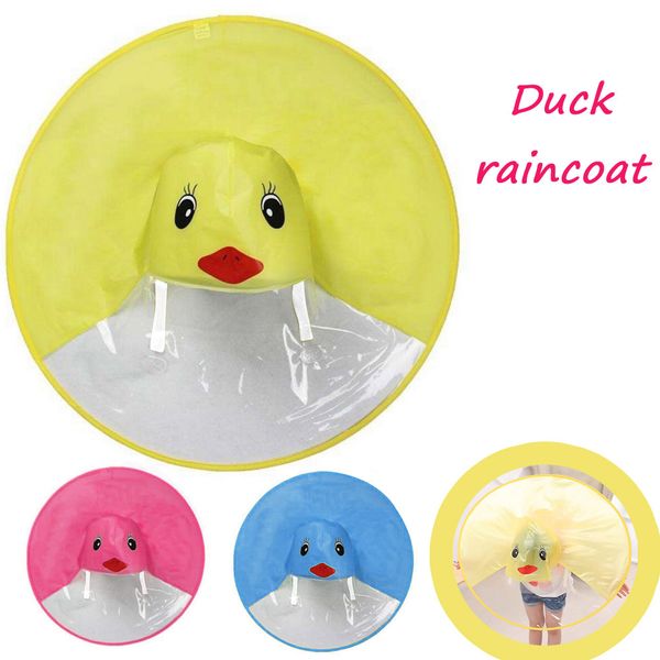 

large duck umbrella hat cute rain coat ufo children round umbrella hat magical hands raincoat kids girl