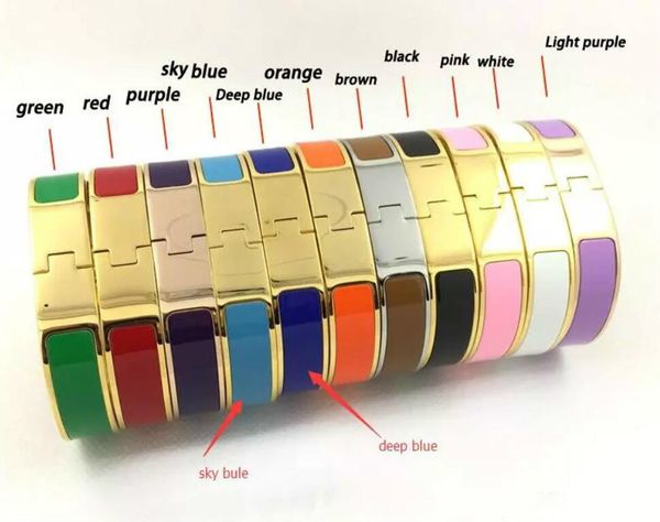 

Нержавеющая Сталь 12 ММ Манжеты Браслеты Браслеты Браслет Эмаль Браслет H Пряжка К