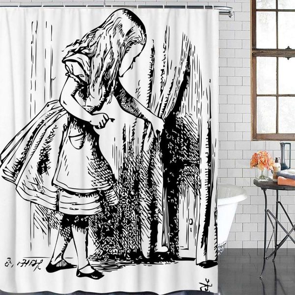 

polyester curtain fairy girl black and white bathroom shower curtains bathroom item waterproof shower curtain &12 hook
