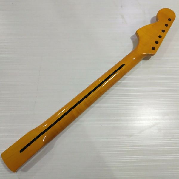 

full scalloped 22 frets maple guitar neck yellow locking nut 25.5"length