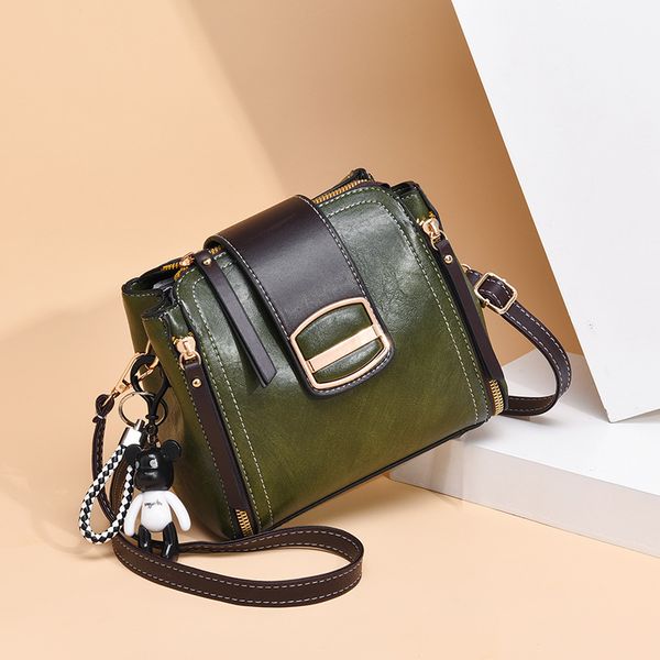 

2020 new korean fashion lady bucket bag printing retro simple messenger bag