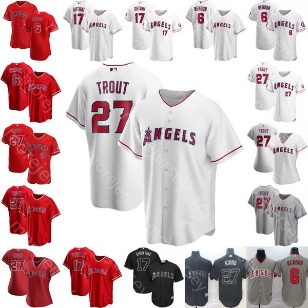 

2020 new los angeles jersey mike trout anthony rendon shohei ohtani men women youth all stitched red white button down size s-3xl, Blue;black
