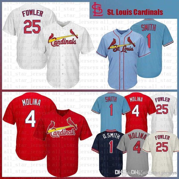 

Cardinals 4 Yadier Molina St. Louis Baseball Jersey 25 Dexter Fowler 1 Ozzie 46 Smith Jerseys cool base Embroidery Logos 100% Stitched