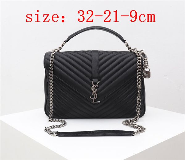 

in-stock new luxury chain shoulder bags women leather pu handbags fashion messenger bags tote ysl satchel bag