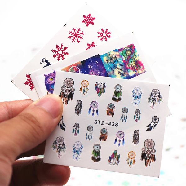 

1pc snowflake cartoon water transfer diy nails art nail polish red color long-lasting nail polish girl cute decoration tool