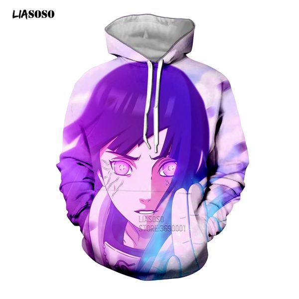 

liasoso hoodie sweatshirt 3d print anime naruto uzumaki naruto hyuga hinata hooded hoodies kakashi sakura x2289, Black