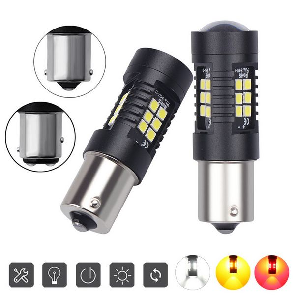 

2pcs 12v - 24v длительный срок службы 50000h 21w высокая яркость светодиодные лампы стоп-сигналы 1157 2100lm авто подсветка лампы автомобиль