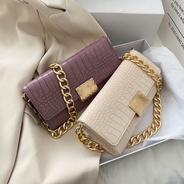 

pu leather chain underarm bag 2020 new fashion wild crocodile pattern retro shoulder messenger bags mochila mujer bolsa feminina