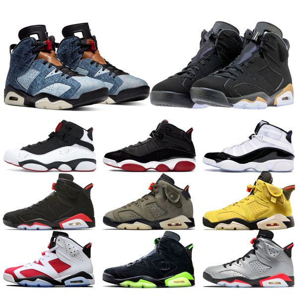 Acquista Nike Air Jordan 6 Retro Designer Uomo 6 6s Scarpe Da Basket Tinker UNC Blu Nero Gatto Bianco Rosso A Infrarossi Carmine Marrone Toro Mens ...
