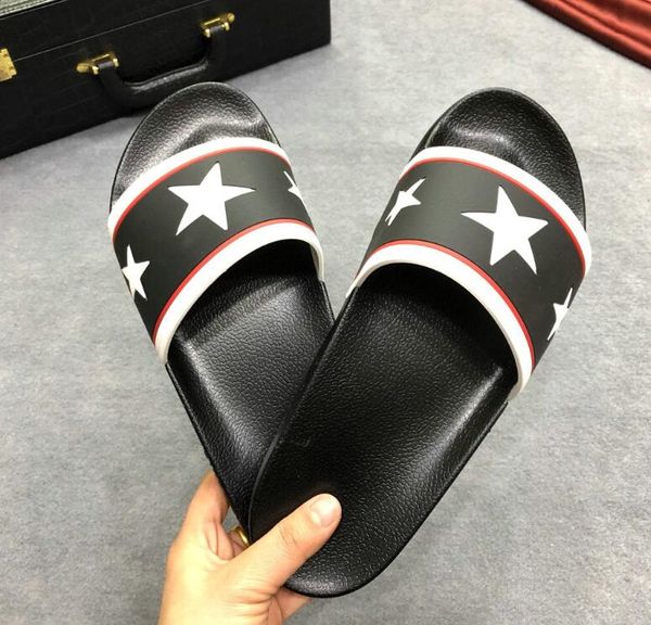 

2019 summer male star flip flops outdoor sandals trend designer mens lazy slippers slides hombre 38-44, Black
