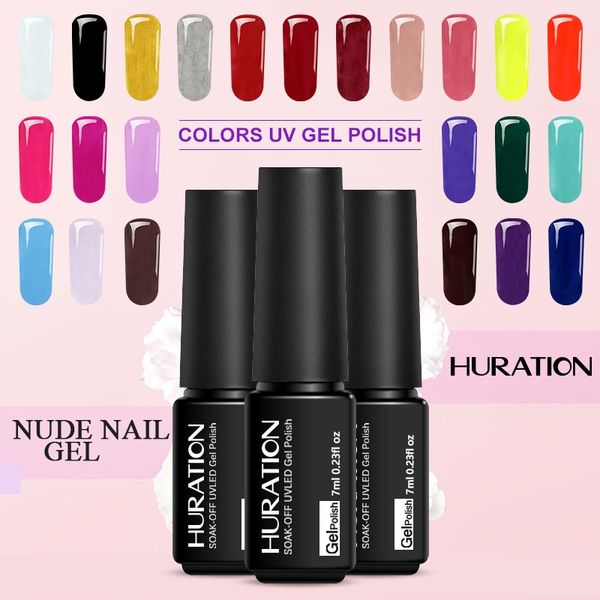 

huration nude uv gel nail polish 29 colors ordinary gel lacquer soak off fast dry hybrid varnish diy lamps set nail art, Red;pink