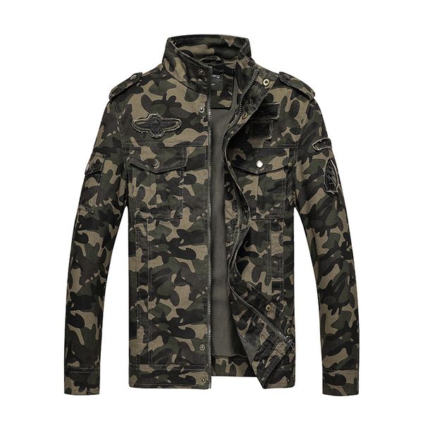 

2019 new thin men's american khaki camouflage army green camouflage m-4xl epaulettes multi-pocket trend jacket cotton, Black;brown