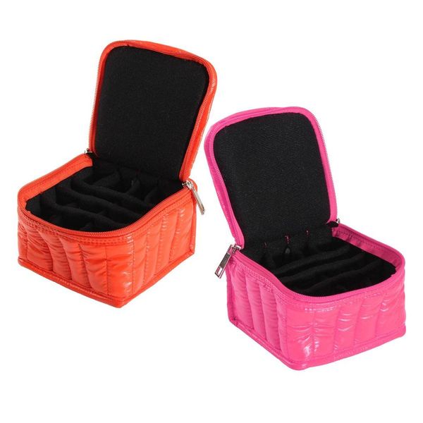 

portable 16 bottle 15ml essential oil storage bag carrying holder case travel nail polish organizer storage box container crafts, Black