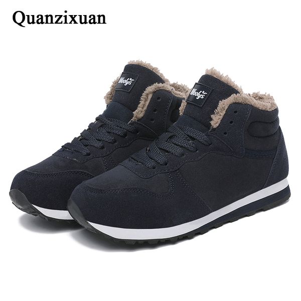 

men boots 2019 new men shoes plush warm snow boots winter shoes sneakers winter male mens footwear, Black