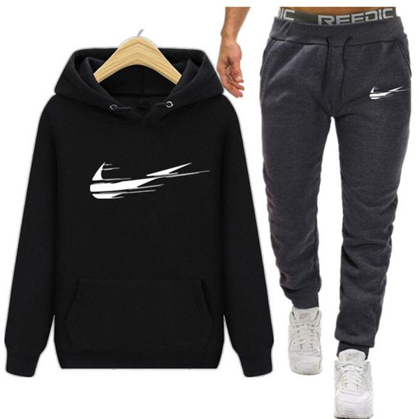 

Sweatshirts+Sweatpants Suits Fleece Hooded Pullover Fashion Brand Hoodies Sweatshirt Men Women Hoodie Tracksuit Sport Suit Set M-2XL