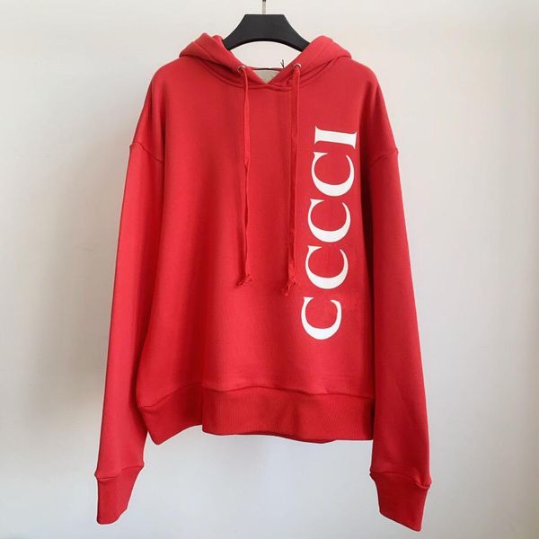 

20fw роскошный европейский письмо печати логотип толстовка с капюшоном хлопок высокое качество с длинным рукавом пара женщин мужские дизайне, Black