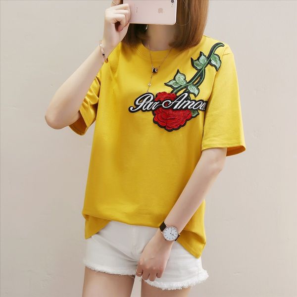 

short-sleeved t-shirt female 2020 short fashion underpants skirt t-shirt skirt female students cute bf style base loose all-match top, White