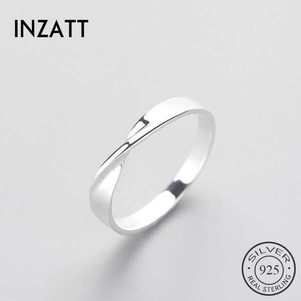 

inzatt ol minimalist geometric wave ring real 925 sterling silver fine jewelry for charm women birthday party accessories gift