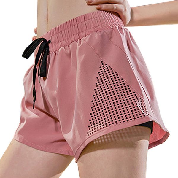 

yoga outfits shorts women sports 2 in 1 quick dry workout sport running gym fitness short sportswear legging, White;red