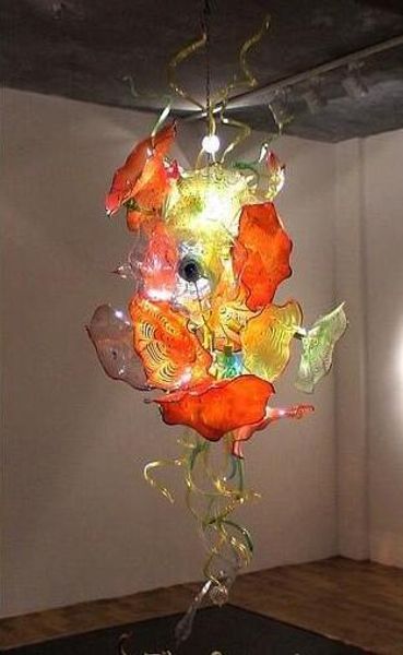 

l gallery art decoration large murano flower glass plates chandelier led bulbs 100% hand blown glass chandelier light fixture