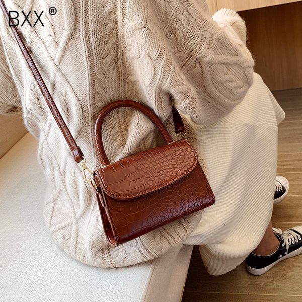 

bxx] crocodile pattern pu leather shoulder bags for women 2019 vintage quality handbags lady designer totes female bag hi986