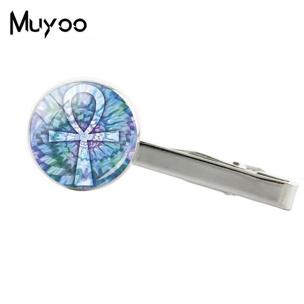 

new flower of life ankh tie clip glass cabochon clip hand craft p jewelry clips, Silver