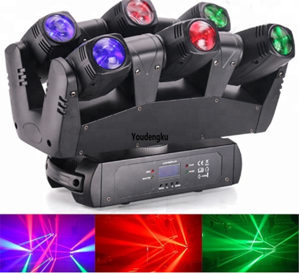 

dj lights six eyes mini led spider beam lights 6x10w rgbw 4in1 color led spider beam moving head light