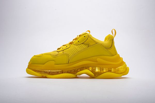 

2021 paris triple s clear bottom green yellow shoes rubber low triple s men and women daddy platform sports trainers shoes, Black