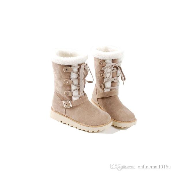 

2017 new arrival woman winter snow boots waterproof boots australian fur fashion platform ankle boots for women shoes size34-43, Black