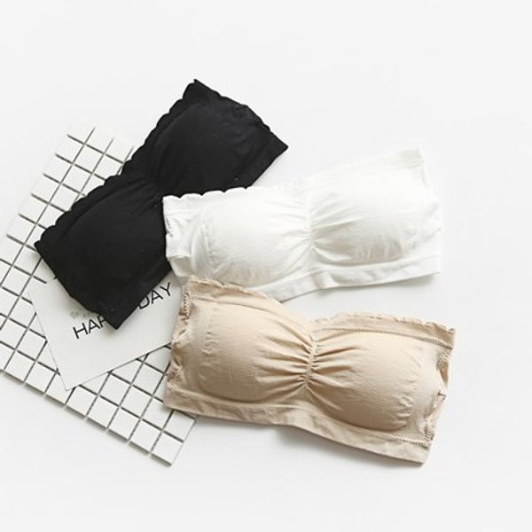 

2019 early spring new buckle no steel ring girl bra gathered beauty back wrapped chest underwear, Black;white