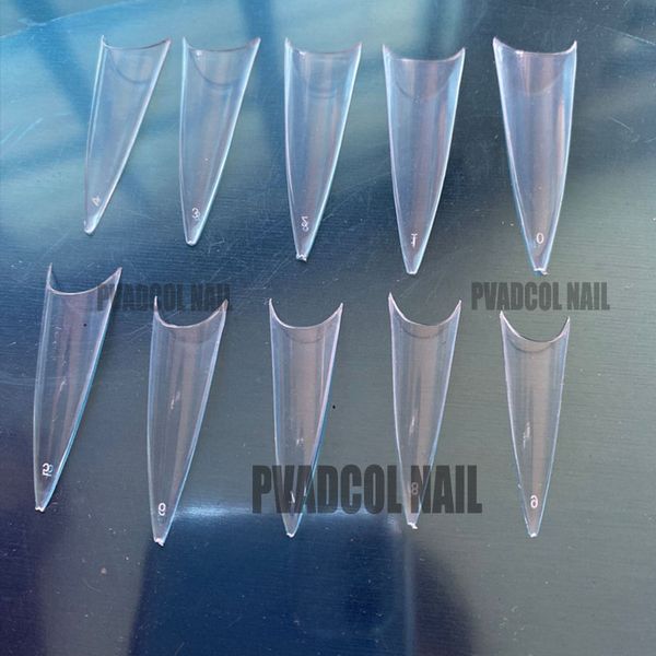 

500 packs extra long point stiletto false nail tips acrylic gel salon half cover tip nails, Red;gold