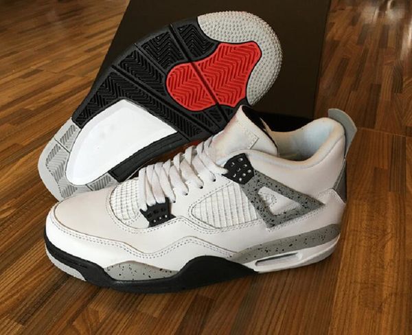 

4 white fire red black tech grey basketball shoes release iv og white cement fashion sports trainers with box
