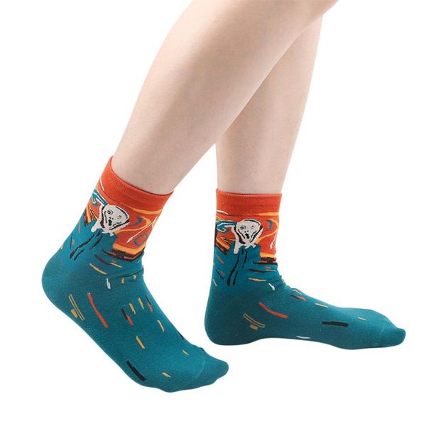 

arrival cotton art oil socks painting washington davi male female cupid retro style men women socks sport cycling sock st, Black