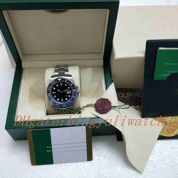

2 style luxury watch 40mm gmt 116710 116710ln ceramic bezel automatic asia 2813 movement mens watches, Slivery;brown